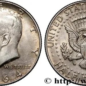 Prix Réduit ÉTATS-UNIS D'AMÉRIQUE 1/2 Dollar Kennedy 1964 Philadelphie fwo_849481 Monde