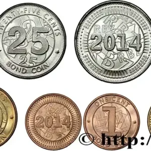 ZIMBABWE Lot de 5 monnaies 1, 5, 10, 25 et 50 Cents 2014 fwo_849614 Monde Exclusif