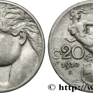 Retour Gratuit ITALIE 20 Centesimi Italie / allégorie de la Liberté 1910 Rome - R fwo_853366 Monde