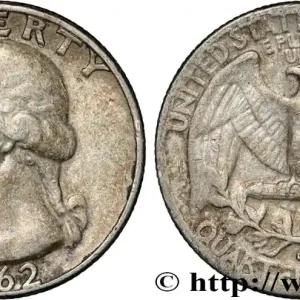 ÉTATS-UNIS D'AMÉRIQUE 1/4 Dollar Georges Washington 1962 Denver fwo_854572 Monde Seulement Aujourd’hui