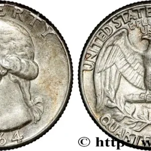 ÉTATS-UNIS D'AMÉRIQUE 1/4 Dollar Georges Washington 1964 Philadelphie fwo_854575 Monde Bon Marché