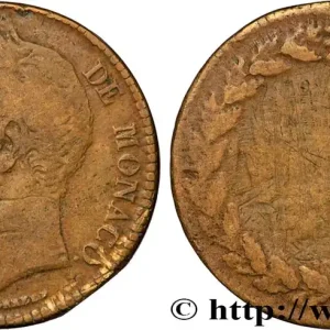 MONACO 5 Centimes Honoré V grosse tête en cuivre jaune 1837 Monaco fwo_857021 Monde Premium