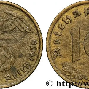 ALLEMAGNE 10 Reichspfennig aigle surmontant une swastika 1938 Berlin fwo_857225 Monde Offre Du Jour