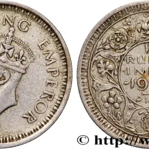 Commander Maintenant INDES BRITANNIQUES 1/4 Rupee (Roupie) Georges VI couronné 1945 Bombay fwo_859072 Monde
