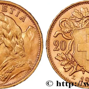 OR, PALLADIUM ET PLATINE INVESTISSEMENT 20 Francs "Vreneli" 1935 Berne fwo_864375 Monde Nouvel Arrivage