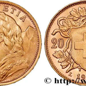 OR, PALLADIUM ET PLATINE INVESTISSEMENT 20 Francs "Vreneli" 1935 Berne fwo_864376 Monde Meilleur Choix