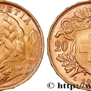 OR, PALLADIUM ET PLATINE INVESTISSEMENT 20 Francs "Vreneli" 1935 Berne fwo_864381 Monde Livraison Gratuite