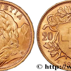 OR, PALLADIUM ET PLATINE INVESTISSEMENT 20 Francs "Vreneli" 1935 Berne fwo_864385 Monde Vente Flash