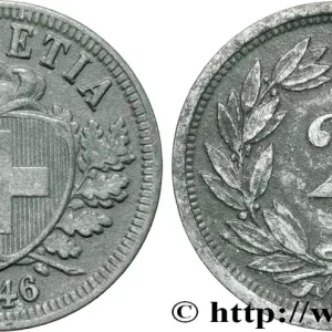 SUISSE 2 Centimes (Rappen) croix suisse 1946 Berne - B fwo_865479 Monde Exclusif