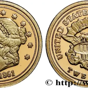 ÉTATS-UNIS D'AMÉRIQUE Réplique miniature en or 20 Dollars (1861) fwo_868381 Monde Solde