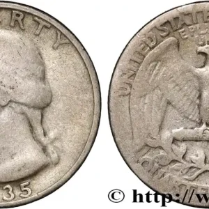 Livraison Mondiale ÉTATS-UNIS D'AMÉRIQUE 1/4 Dollar Georges Washington 1935 Philadelphie fwo_874237 Monde