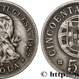 Haute Qualité ANGOLA 50 Centavos monnayage colonial Portugais 1927 fwo_875371 Monde