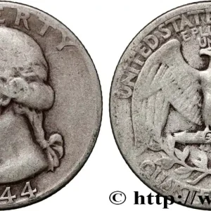 Meilleure Qualité ÉTATS-UNIS D'AMÉRIQUE 1/4 Dollar Georges Washington 1944 Philadelphie fwo_875508 Monde