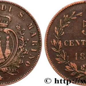 Meilleure Qualité SAINT-MARIN 5 Centesimi écu aux trois tours 1869 Milan fwo_875539 Monde