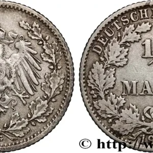 Marque ALLEMAGNE 1/2 Mark Empire aigle impérial 1906 Karlsruhe fwo_875611 Monde