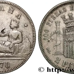 ESPAGNE 2 Pesetas “ESPAÑA” 1870 Madrid fwo_875670 Monde Paiement Sécurisé