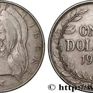 LIBERIA 1 Dollar femme avec coiffe 1966 fwo_875691 Monde Vente Flash