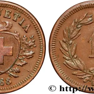 SUISSE 1 Centime Croix Suisse variété à la grosse croix 1868 Berne - B fwo_876753 Monde Top Vente