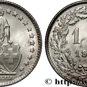 Prix Cassé SUISSE 1 Franc Helvetia 1961 Berne fwo_876807 Monde