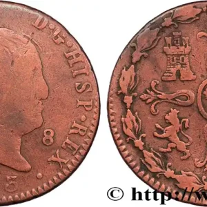 ESPAGNE 8 Maravedis Ferdinand VII 1825 Jubia fwo_876884 Monde Promotion Saisonnière
