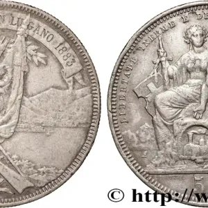 Premium SUISSE 5 Francs, concours de Tir de Lugano 1883 fwo_873488 Monde