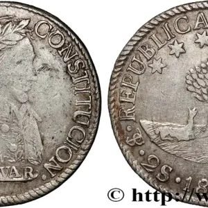BOLIVIE 2 Soles Simon Bolivar 1830 Potosi fwo_875664 Monde Retour Gratuit