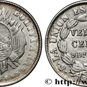 BOLIVIE 20 Centavos 1877 Potosi fwo_875758 Monde Populaire