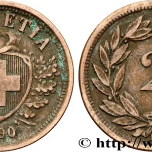 Petit Prix SUISSE 2 Centimes (Rappen) croix suisse 1890 Berne - B fwo_815973 Monde