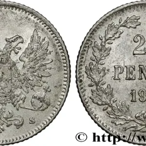 Nouvel Arrivage FINLANDE 25 Pennia aigle bicéphale type à l’aigle sans couronne du gouvernement Kerenski 1917 Helsinki fwo_820128 Monde