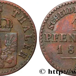 ALLEMAGNE - PRUSSE 1 Pfenninge Royaume de Prusse écu à l’aigle 1850 Berlin fwo_855910 Monde Quantité Limitée