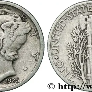 ÉTATS-UNIS D'AMÉRIQUE 1 Dime Mercury 1926 Philadelphie fwo_861214 Monde Must-Have