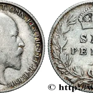 ROYAUME-UNI 6 Pence Edouard VII 1906 fwo_867601 Monde Pas Cher