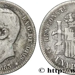 ESPAGNE 1 Peseta Alphonse XII 1883 Madrid fwo_868949 Monde Livraison Mondiale