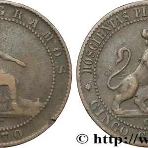 ESPAGNE 5 Centimos “ESPAÑA” 1870 Oeschger Mesdach & CO fwo_868957 Monde Seulement Aujourd’hui
