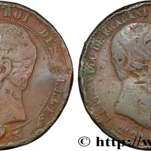 BELGIQUE 10 Centimes Mariage du Duc et de la Duchesse de Brabant 1853 fwo_868962 Monde Certifié