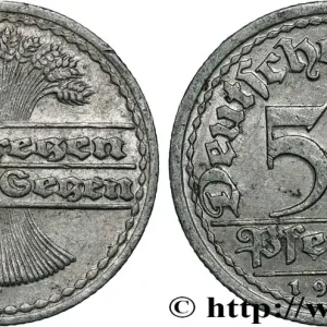 Soldes ALLEMAGNE 50 Pfennig gerbe de blé “sich regen bringt segen“ 1921 Hambourg - J fwo_872210 Monde