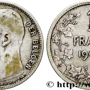 BELGIQUE 1 Frank (Franc) Léopold II légende en flamand 1904 fwo_875942 Monde Remise