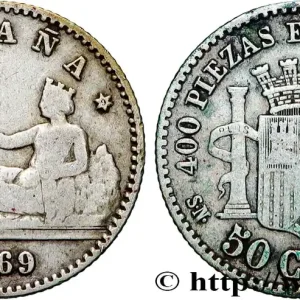 Soldes ESPAGNE 50 Centimos “ESPAÑA” 1869 Madrid fwo_875981 Monde