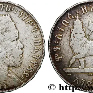 Authentique ÉTHIOPIE 1 Birr Menelik II EE1889 1897 Paris fwo_878204 Monde