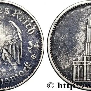 ALLEMAGNE 5 Reichsmark Église de la garnison de Potsdam 1934 Berlin fwo_878257 Monde Artisanat