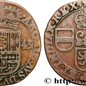 PAYS-BAS ESPAGNOLS - DUCHÉ DE BRABANT - PHILIPPE IV 1 Liard 1643 Bruxelles fwo_878532 Monde Livraison Mondiale