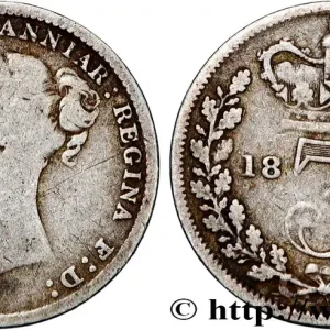 Authentique ROYAUME-UNI 3 Pence Victoria buste jeune 1880 fwo_878537 Monde