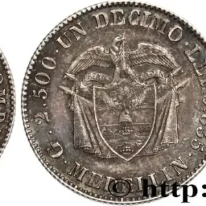 Certifié COLOMBIE - RÉPUBLIQUE DE COLOMBIE Essai de 1 Decimo par Auguste Barre 1873 Medellin fwo_524699 Monde