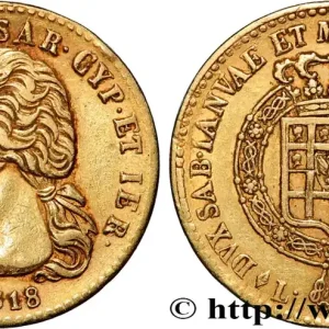ITALIE - ROYAUME DE SARDAIGNE - VICTOR-EMMANUEL Ier 20 Lire 1818 Turin fwo_859733 Monde Prix Bas