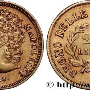 ITALIE - ROYAUME DE NAPLES - JOACHIM MURAT 20 Lire or, rameaux longs 1813 Naples fwo_871606 Monde Expédié Aujourd’hui