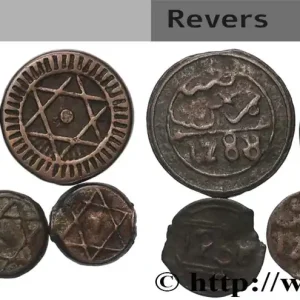 MAROC Lot de 5 monnaies marocaines ( 2 x 4 Falus et 3 x 1 Fels) vers 1870 fwo_875901 Monde Bon Plan