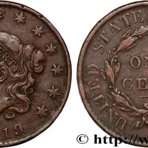 ÉTATS-UNIS D'AMÉRIQUE 1 Cent “Matron Head” variété à petite date 1819 Philadelphie fwo_877353 Monde Meilleure Qualité