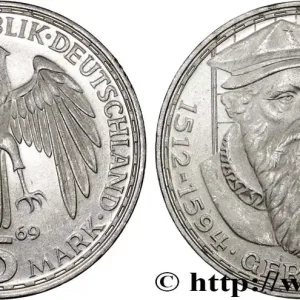 ALLEMAGNE 5 Mark Gerhard Mercator Proof 1969 Stuttgart fwo_819640 Monde Solde