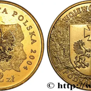 POLOGNE 2 Zlote aigle / écu de la Voïvodie des Basses-Carpates 2004 Varsovie fwo_821422 Monde Prix Réduit
