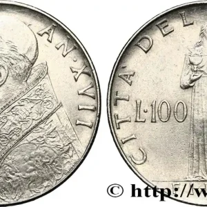 VATICAN ET ÉTATS PONTIFICAUX 100 Lire Pie XII an XVII / Fides tenant la croix 1955 Rome fwo_821483 Monde Populaire